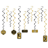 Roaring 20's Hanging Whirl Decorations